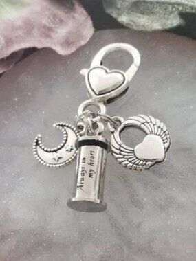 Stainless Steel Cremation Urn Keychain Memorial Keepsake Charm Always